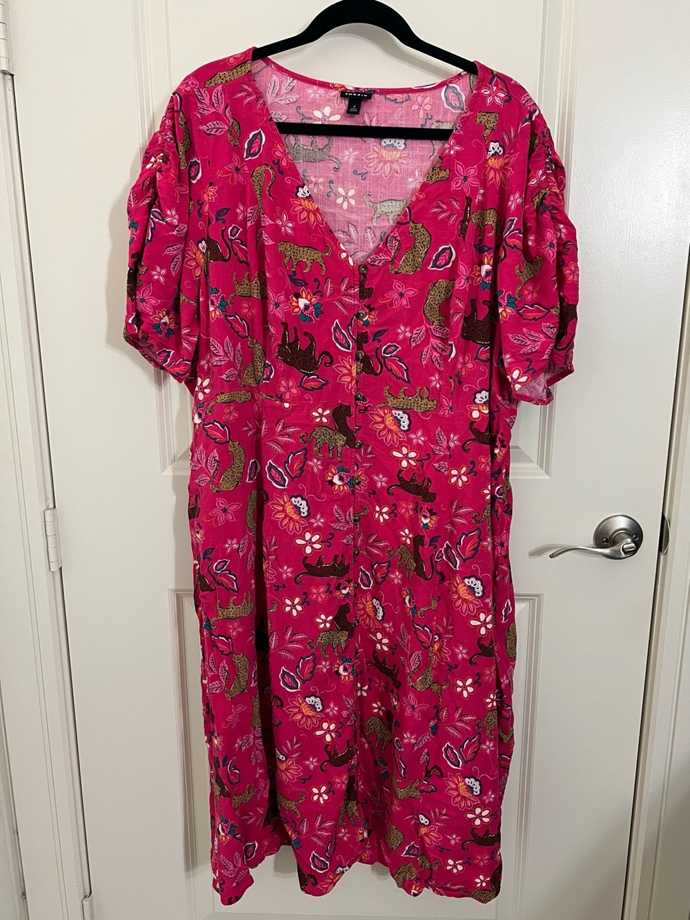 torrid Hot Pink Floral & Animal Print Midi Dress